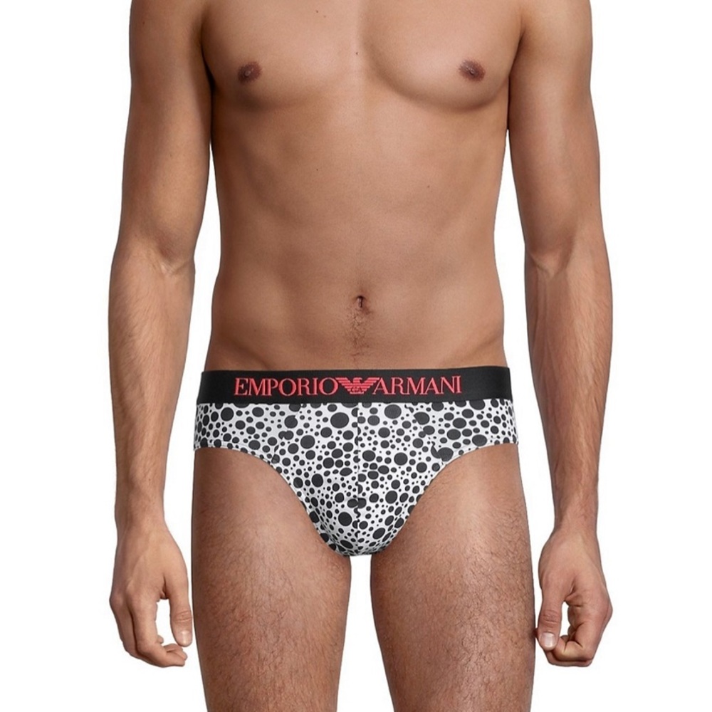 NWT Emporio Armani Men's Polka Dot Briefs Large Pink Logo